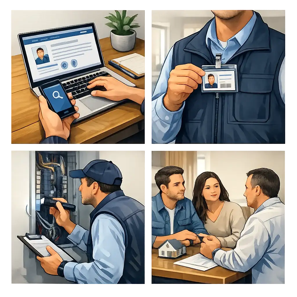 Visual guide to how to verify an inspector for British Columbia property buyers