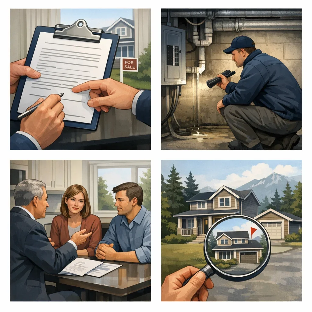 Visual guide to what to ask before booking for British Columbia property buyers