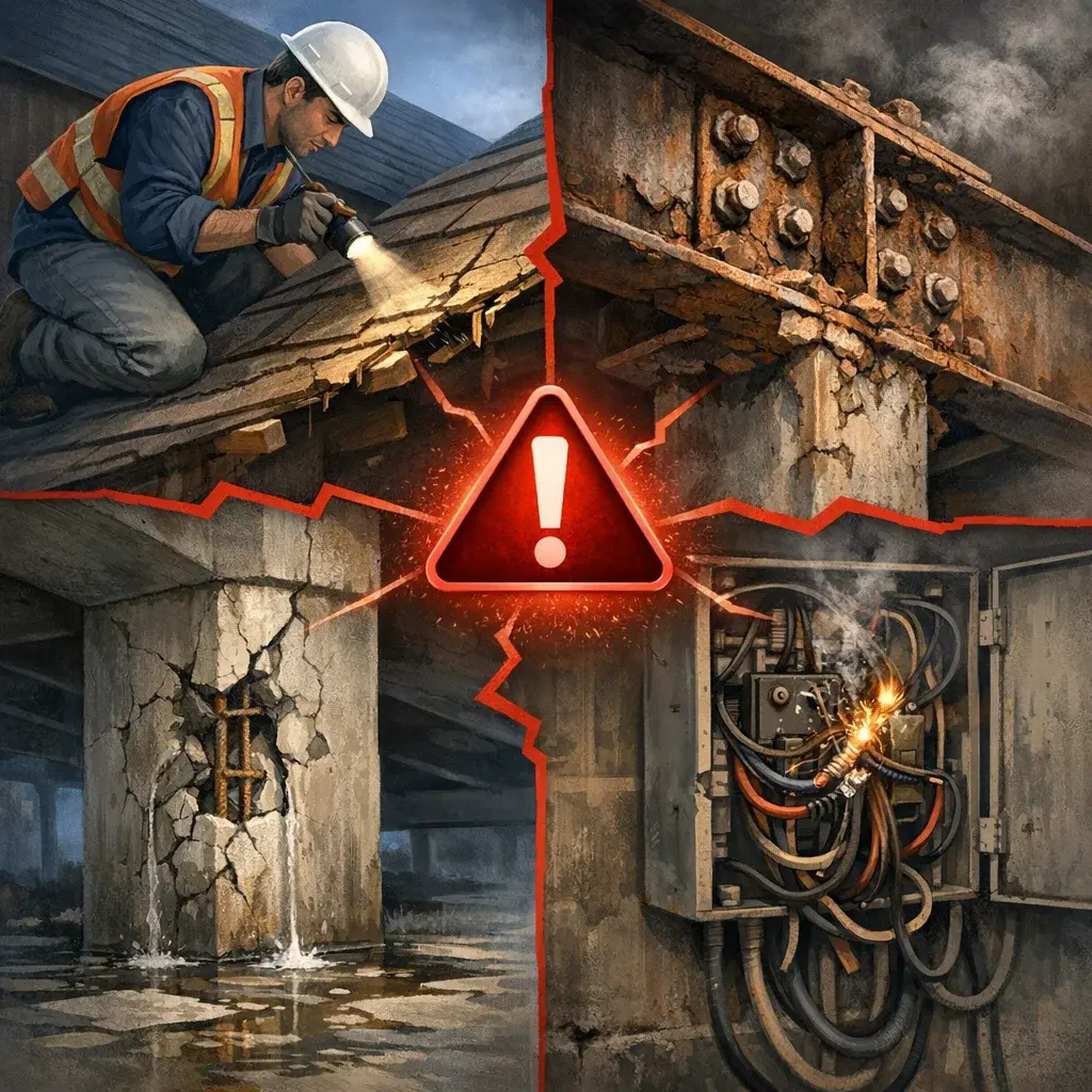 Visual guide to electrical fire and shock warning signs for British Columbia property buyers