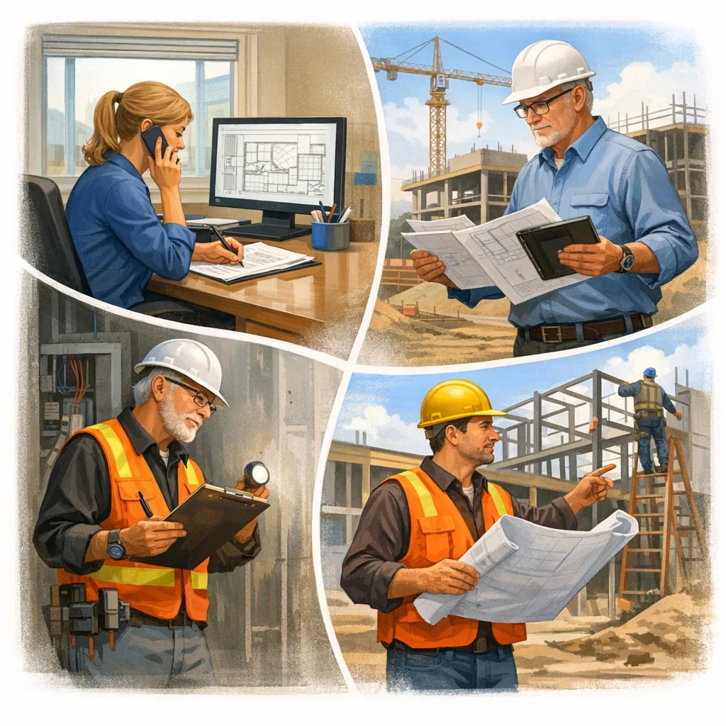 Visual guide to home inspector versus licensed electrician for British Columbia property buyers