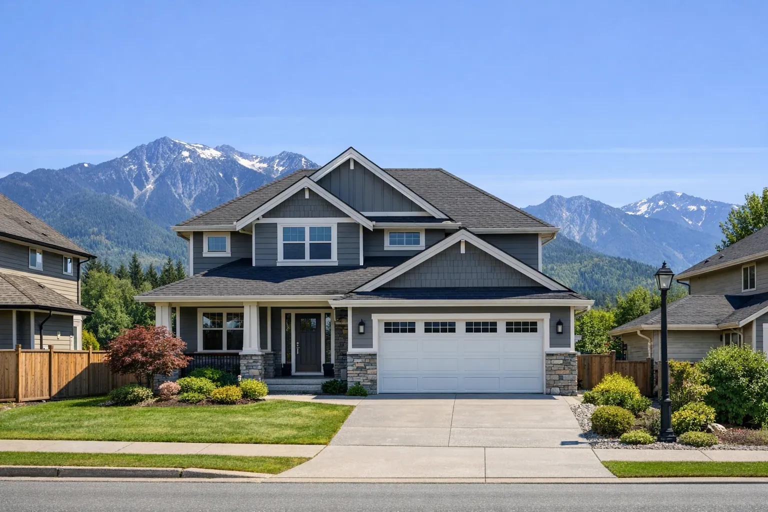 Detached family house on a residential street in Chilliwack BC