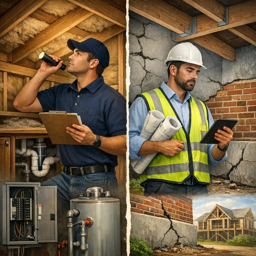 Editorial image about home inspector vs structural engineer: who to call in British Columbia