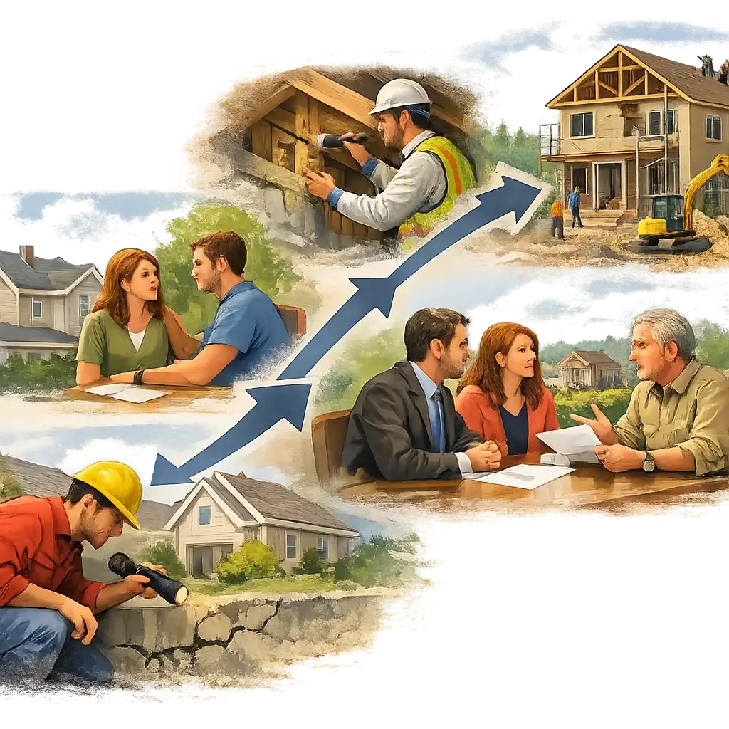 Visual guide to structural concern specialist referral path for British Columbia property buyers