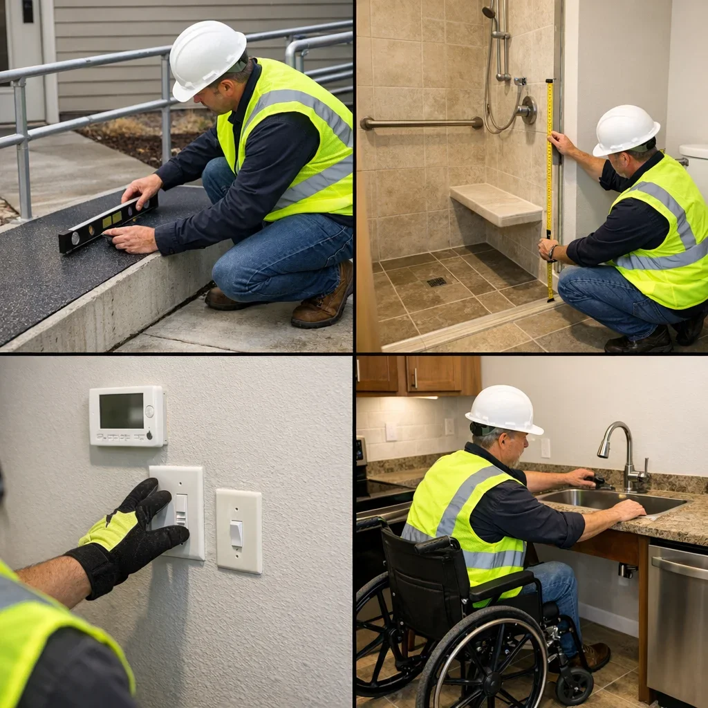 Accessible building features considered during new home & warranty inspections