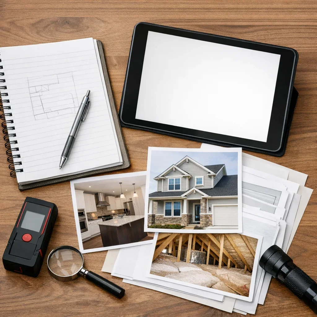 Photo-supported notes and documents for new home & warranty inspections