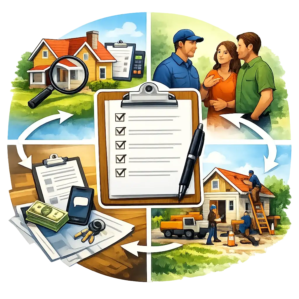Visual guide to drainage investigation buyer next steps for British Columbia property buyers