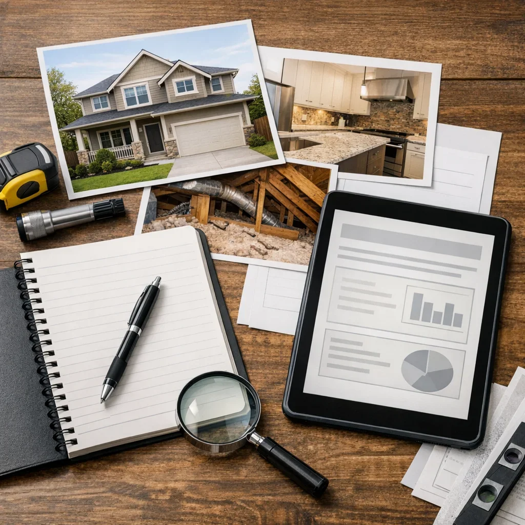 Photo-supported notes and documents for pre-listing home inspections for sellers