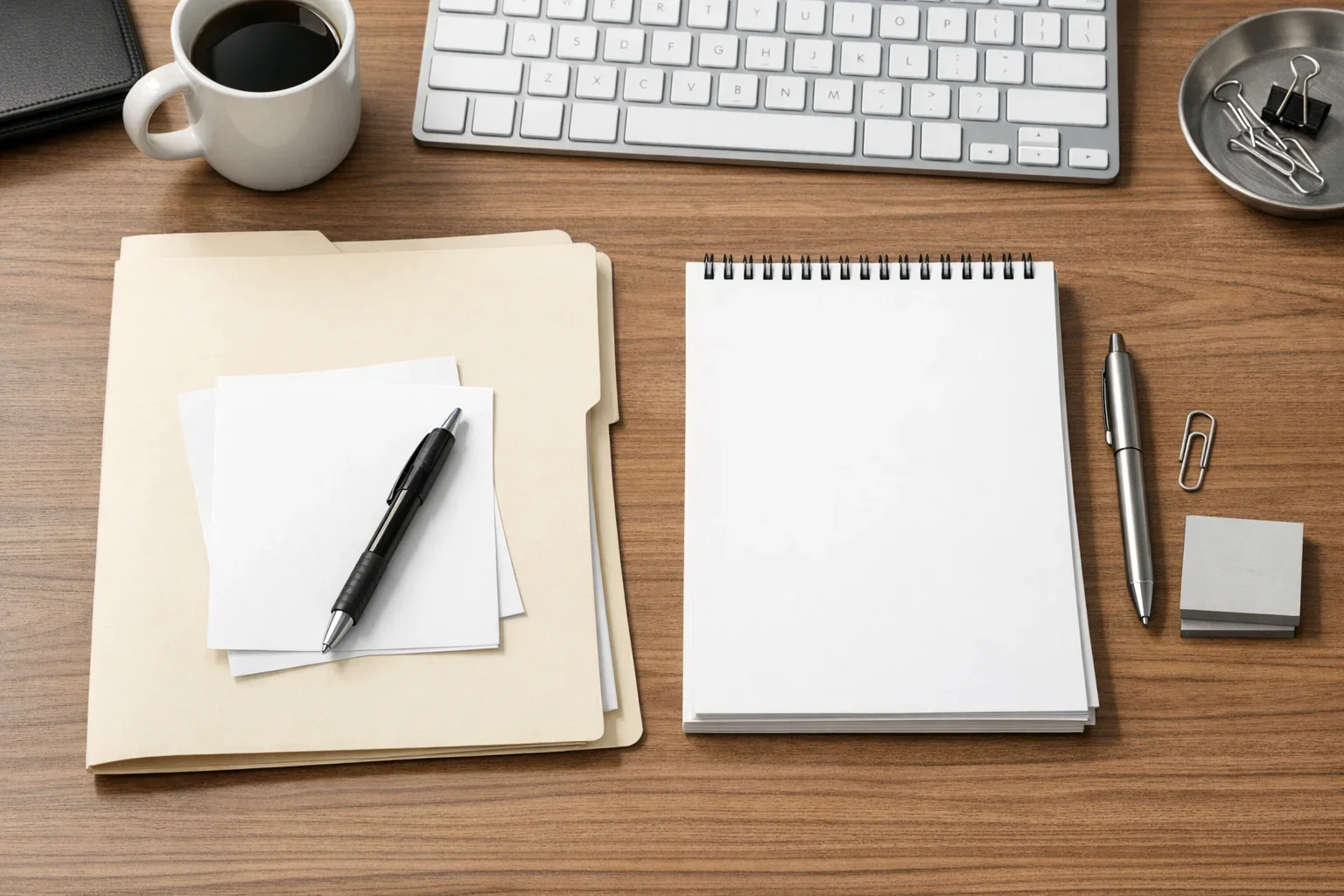 Business desk with blank documents illustrating privacy of inspection inquiries