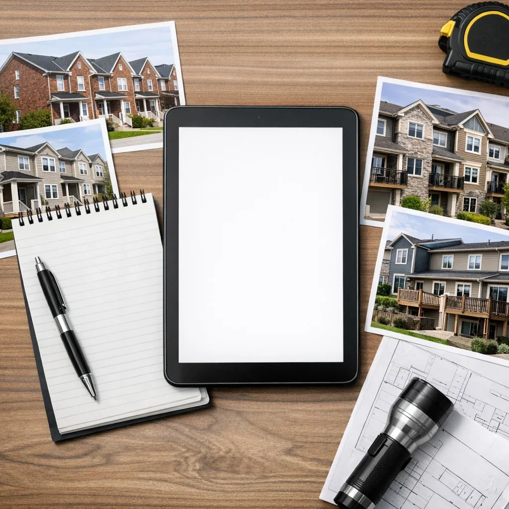 Photo-supported notes and documents for townhouse & townhome inspections