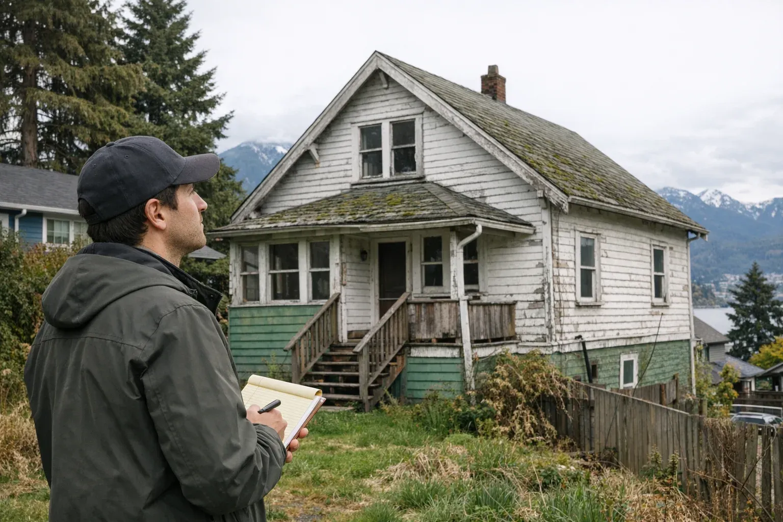 Buyer weighing the risks of purchasing a home without an inspection in British Columbia